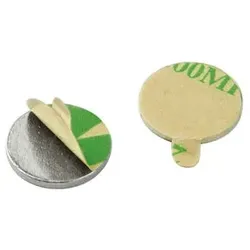 Scheibenmagnet flach selbstklebend, Neodym vernickelt - 10 mm