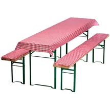 nyvi Bierbankauflagen Set 240 x 90 cm Rot Kariert 2 St.