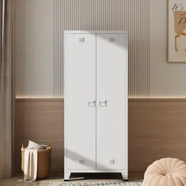 [en.casa] Kleiderschrank Hankasalmi 90 x 180 x 40 cm Weiß
