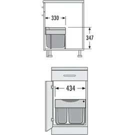 HAILO Mülleimer Küche, Einbau ab 50cm Schrank, 3-fach Abfalleimer