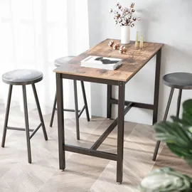 VASAGLE Bartisch 120 x 60 x 90 cm Braun/Schwarz