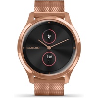 Garmin Vivomove Luxe Quarz Rose Gold PVD Milanese Strap Damen Smartwatch