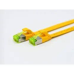 Helos ultra flaches Patchkabel U/FTP Cat 6a gelb 10,0m