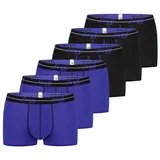 SLOGGI Boxershorts unifarben blau M 6er Pack