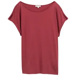 TOM TAILOR Damen T-Shirt mit Cut-Outs, rot, Uni, Gr. XL