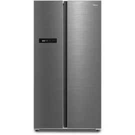Midea MDRS791MYA46 Side-by-Side Kühl-/Gefrierkombination/No Frost/Inverter Compressor/176,5 cm hoch/379 L Kühlen/213 L Gefrieren/Doppelte Steuerung/SuperCool/LED-Beleuchtung/35dB/Rostfreier Stahl