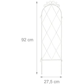 Relaxdays Rankgitter 92 x 27,5 cm Weiß