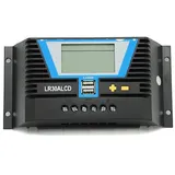 WATTSTUNDE Solar Laderegler 30A LR30ALCD mit Dual USB-Anschluss und LCD-Anzeige für 12V / 24V (LR30A LCD)