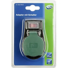 REV Ritter Adapter mit Schalter IP44 schwarz/grün