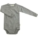 Joha Baby Jungen Mädchen Wickel-Body Langarm Merino-Wolle, Größe:56/62, Farbe:Light Grey Melange - 56-62