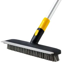 Yocada Boden-Scheuerbürste, 142 cm, Teleskopgriff, 2-in-1-Schabbürste, steife Borsten, Duschschrubber