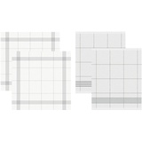DDDDD Geschirrtuch »Morvan«, (Set, 4 tlg., Combi-Set: bestehend aus 2x Küchentuch + 2x Geschirrtuch), weiß