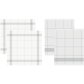 DDDDD Geschirrtuch »Morvan«, (Set, 4 tlg., Combi-Set: bestehend aus 2x Küchentuch + 2x Geschirrtuch), weiß
