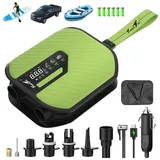 TowerTop Sup Pumpe Akku: 10500mAh Akku Pumpe für Auto/SUP, 50 PSI Stand Up Paddle Pumpe, 12V DC Zweistufenpumpe (Auf- und Ablassen) mit 8 Düsen für Paddleboards, aufblasbare Artikel, Kajaks und Autos