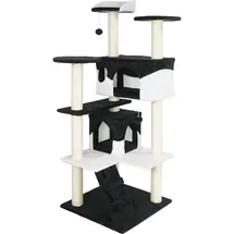 Wiltec Kratzbaum 130 cm schwarz/weiß