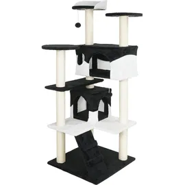 Wiltec Kratzbaum 130 cm schwarz/weiß