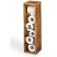 Amagohome Klopapierhalter Toilettenpapierhalter Holz 17x17 H 65 cm Klorollenhalter