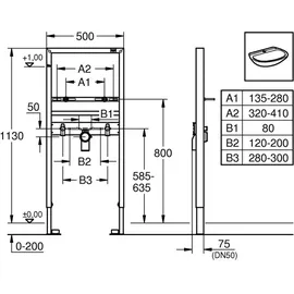 Grohe Rapid SL Vorwandelement für Waschtisch 113 cm