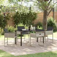 vidaXL Garten Essgruppe 5-tlg. Hellgrau