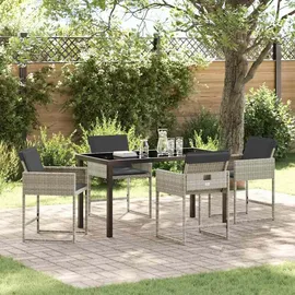 vidaXL Garten Essgruppe 5-tlg. Hellgrau