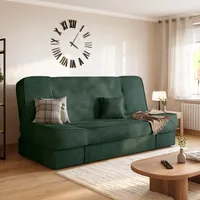 BROMARKT Schlafsofa mit Bettkasten Dunkelgrün 192x85x93 cm Couch mit Schlaffunktion 190x115 cm Sofa Bed Schlafcouch für Wohnzimmer Wohlandschaft Klappsofa mit 1 Kissen Cord TOLIA