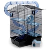 ZooPaul XXL Hamsterkäfig Nagerkäfig CH3 Zubehör Tunnelsystem Schwarz Blau Maus Hamster Käfig