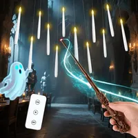 MOZC Flackernde Schwebende Kerzen mit Zauberstab und 6H Timer,LED Stabkerzen mit Fernbedienung,Flammenlose Hängende Fliegende Kerzen für Weihnachten Deko
