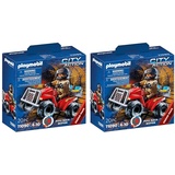 PLAYMOBIL City Action 71090 Feuerwehr-Speed Quad mit Rückzugsmotor, Spielzeug für Kinder ab 4 Jahren (Packung mit 2)