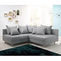 DELIFE Ecksofa Clovis Grau Flachgewebe Ottomane Links Modulsofa, Design Ecksofas, Couch Loft, Modulsofa, modular