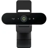 Logitech Brio 4K-Webcam for Business, biometrische Anmeldung mit Windows Hello, automatische Beleuchtungskorrektur, Geräuschunterdrückung, funktioniert Microsoft Teams, Google Meet, PC/Mac - Graphit