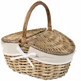 Picknickkorb Weide Deckelkorb Einkaufskorb Weidenkorb Henkelkorb Geschenkkorb