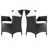 Outflexx Gartensessel 60 x 60,5 x 86,5 cm braun inkl. Kissen 2 Stück