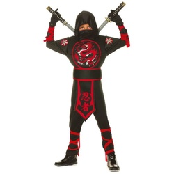 Underwraps Kostüm Drachen Ninja Kostüm für Kinder, Asiatischer Schwertkämpfer vom Tempel der Drachen schwarz 134-146