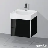 Duravit XSquare Waschtisch-Unterschrank XS416004040, 48,4x39,7x46cm, 2 Schubkästen, Schwarz Hochglanz