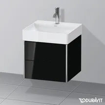 Duravit XSquare Waschtisch-Unterschrank XS416004040, 48,4x39,7x46cm, 2 Schubkästen, Schwarz Hochglanz