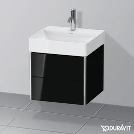 Duravit XSquare Waschtisch-Unterschrank XS416004040, 48,4x39,7x46cm, 2 Schubkästen, Schwarz Hochglanz