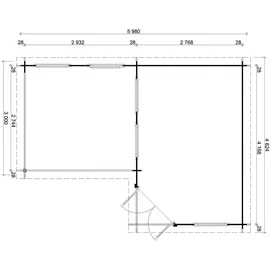 Alpholz 5-Eck Gartenhaus Pepe 6,18 x 4,62 x 2,36 m natur
