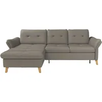 sit&more Ecksofa SIT & MORE "Göteborg", grau (delphine), B:268cm H:90cm T:176cm, Sofas, Ecksofa, Sitztiefenverstellung und Federkern, wahlweise mit Bettfunktion