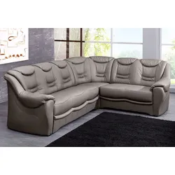 Ecksofa SIT & MORE "Bansin L-Form", grau, B:265cm H:94cm T:215cm, Luxus-Microfaser ALTARA NUBUCK (100% Polyester), SOFTLUX-Kunstleder, NaturLEDER (echtes Rindsleder)/Korpus SOFTLUX-Kunstleder, Sofas, wahlweise mit Bettfunktion