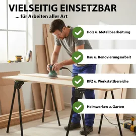 Trutzholm 2x Arbeitsbock klappbar bis 1000 kg Stahl pulverbeschichtet grün schwarz