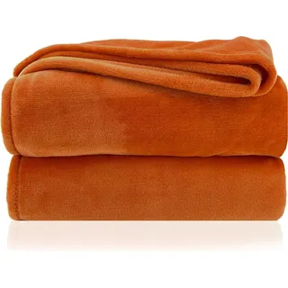 heimtexland Kuscheldecke Super Soft XL Sofadecke Überwurf Uni Typ380 Kupfer 200 x 150 cm - Kupfer
