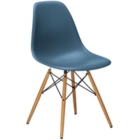 Vitra Stuhl Eames Plastic Side Chair DSW 83x46.5x55 cm meerblau, Gestell: Ahorn, Designer Charles & Ray Eames