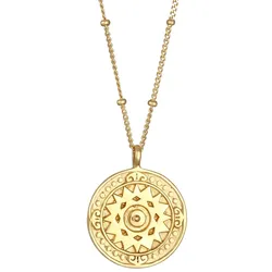 Elli Münze Ornament Vintage 925 Silber Ketten   Damen 