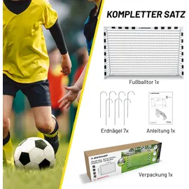 Dunlop Fußballtor Schwarz/Weiß 300 x 200 x 90 cm