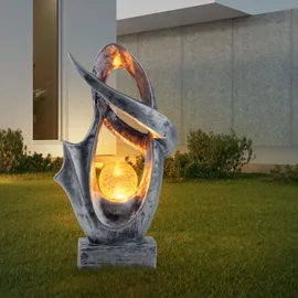 GLOBO Solarleuchte Glas Kunststoff 25,5x11x45 cm 1x LED 3000K warmweiß silber