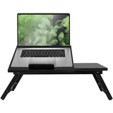 ML-Design Laptoptisch fürs Bett/Sofa, Schwarz, Bambus, höhenverstellbar, klappbare Beine, 4 Neigungswinkel, Lapdesks für Lesen-Frühstück, Laptopständer mit Schublade, Notebooktisch Betttisch Knietisch