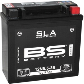 BS Battery 300840 12N5.5-3B AGM SLA Motorrad Batterie, Schwarz