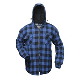 Craftland - Thermo- Hemd Alberta blau/schwarz karriert, mit Kapuze (XXL) - XXL