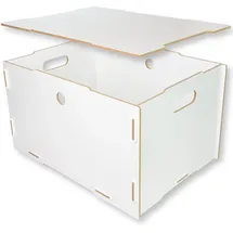 clipfritz BOB, Aufbewahrungsbox aus MDF, Ordnungsbox mit Deckel, Weiss-matt