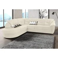 Ecksofa SIT & MORE "Savoni L-Form" Sofas Gr. B/H/T: 267cm x 90cm x 206cm, NaturLEDER, Ottomane links, ohne Bettfunktion, weiß (altweiß) wahlweise mit Bettfunktion Bestseller